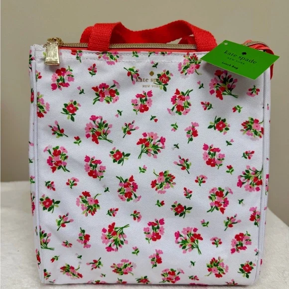 Kate Spade White Floral Insulated Lunch Tote - Picture 2 of 3